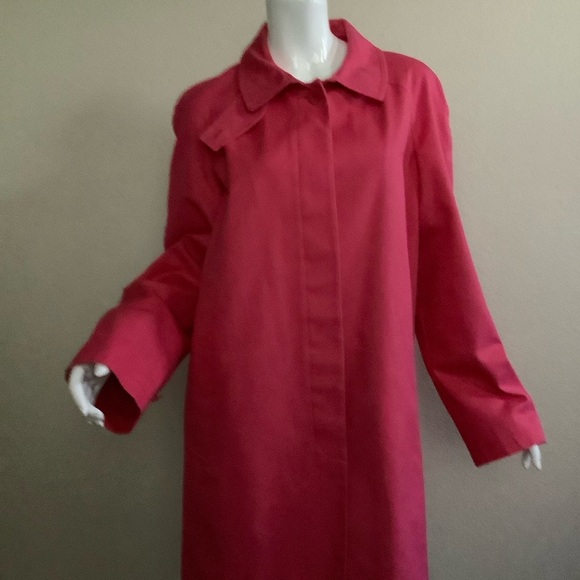 Talbots Vibrant Pink All-Weather Trench Coat - Picture 4 of 8